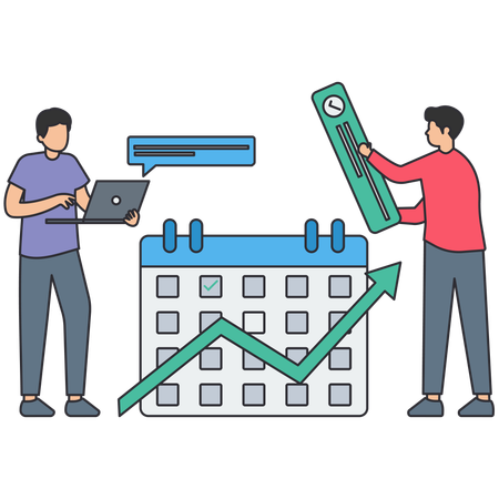 Aufgabenplanung oder Projektplan  Illustration