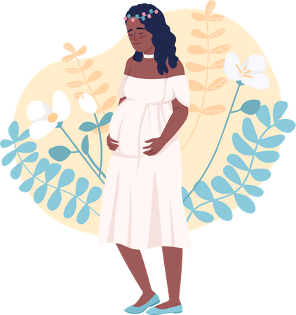 Aufmerksame schwangere Frau  Illustration