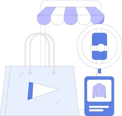 Aufnahme des Shopping-Podcasts  Illustration