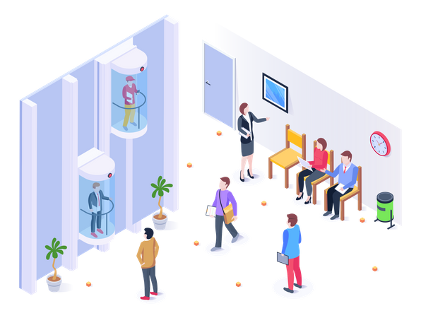 Aufzug Einkaufszentrum  Illustration
