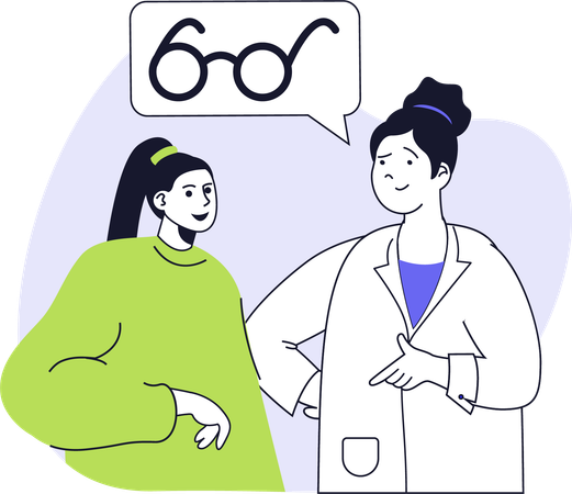 Augenarzt bei der Augenuntersuchung  Illustration