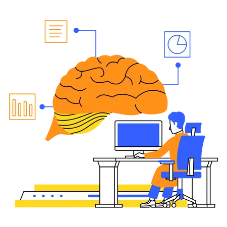 Augmenté avec l'IA et l'interaction humaine  Illustration