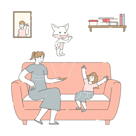 Augmented Reality Storytime for Moms  Illustration