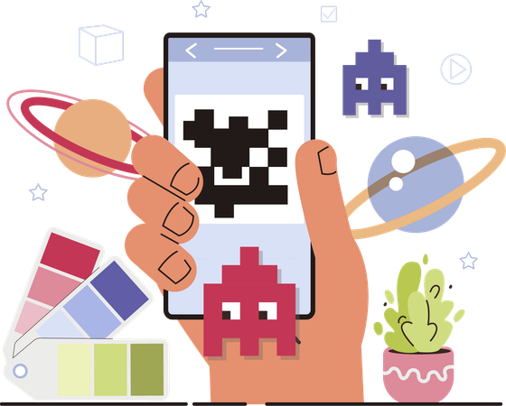 Augmented reality visual development  イラスト