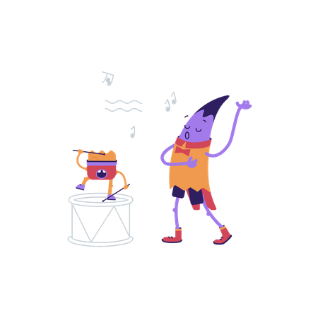 Aula de canto  Ilustração
