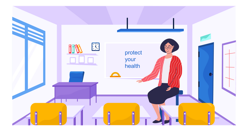 Aula de estilo de vida saudável  Ilustração