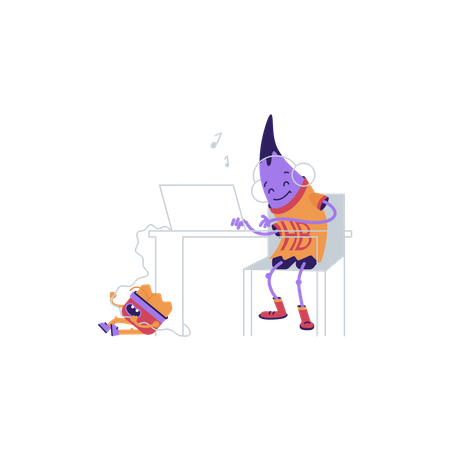 Aula de informática  Ilustração