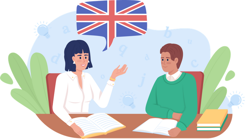 Aula de inglês  Ilustração