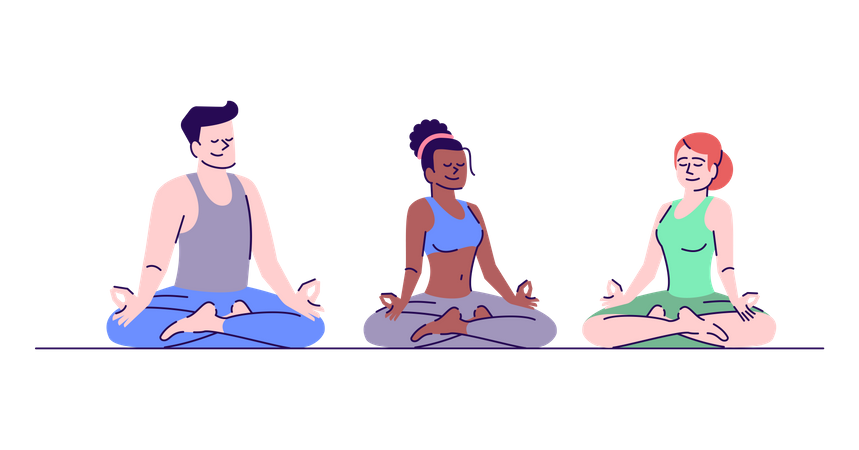 Aula de ioga  Ilustração