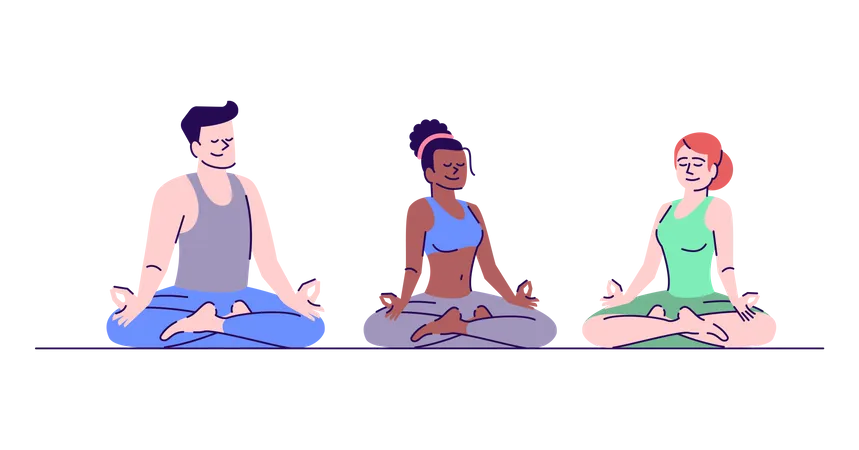 Aula de ioga  Ilustração