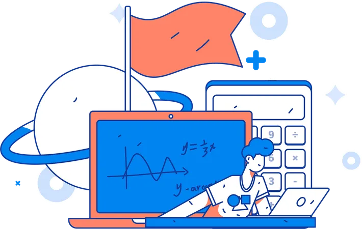 Aula de matemática  Ilustração