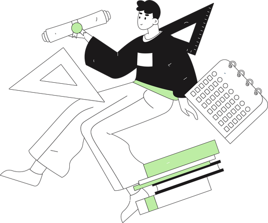Aula de matemática  Ilustração