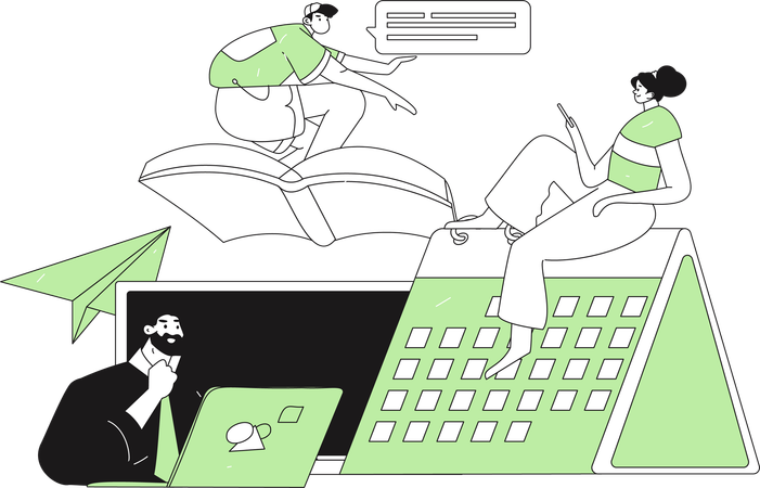 Aula de matemática  Ilustração