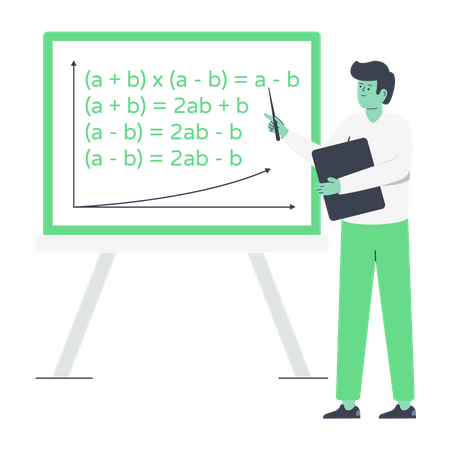 Aula de matemática  Ilustração