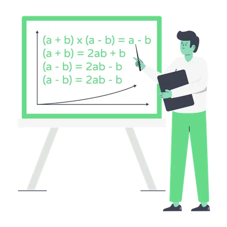 Aula de matemática  Ilustração