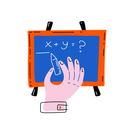 Aula de matemática  Ilustração