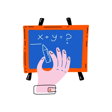 Aula de matemática  Ilustração