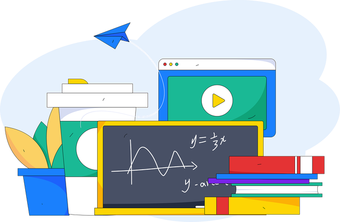 Aula de matemática on-line  Ilustração