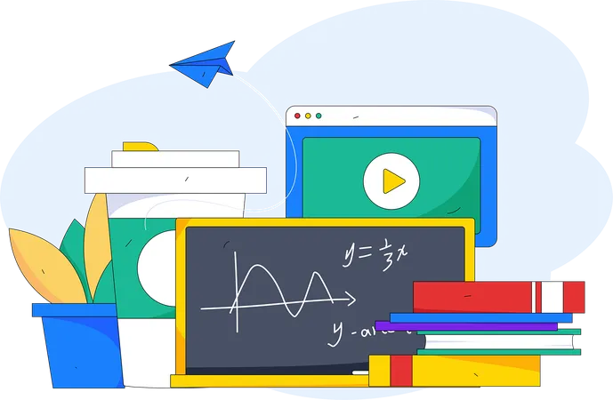 Aula de matemática on-line  Ilustração