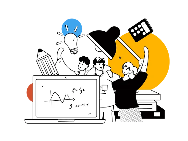 Aula de matemática on-line  Ilustração