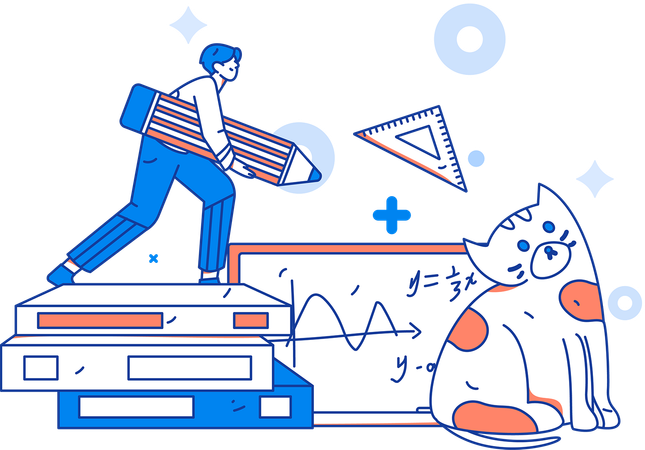 Aula de matemática on-line  Ilustração