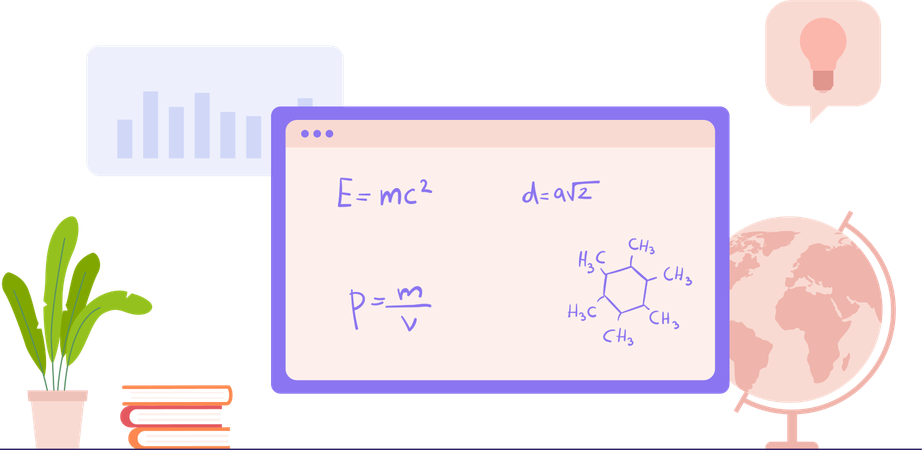 Aula de matemática on-line  Ilustração