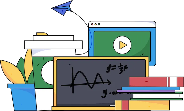 Aula de matemática on-line  Ilustração