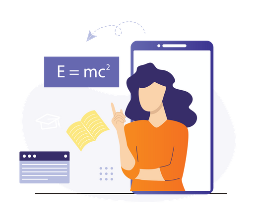 Aula de matemática on-line  Ilustração