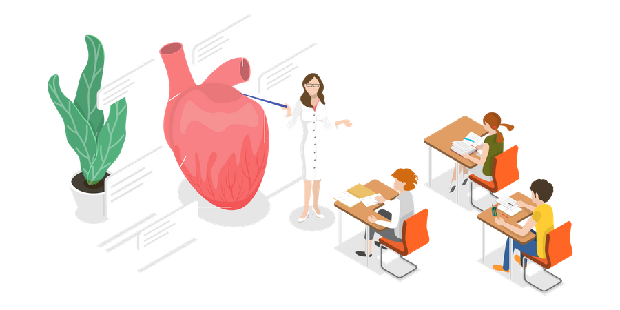 Aula de medicina  Ilustração