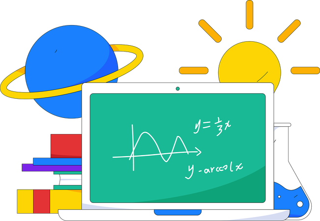 Aula de química  Ilustração