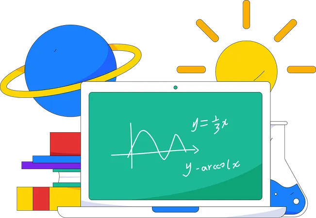 Aula de química  Ilustração