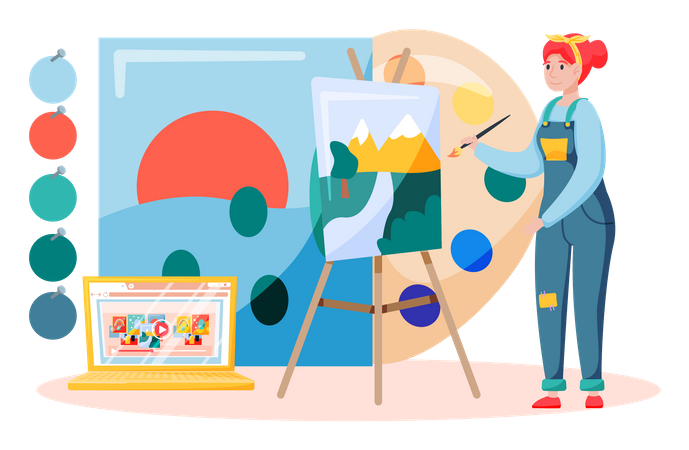 Aulas de desenho online na plataforma de aprendizagem  Ilustração