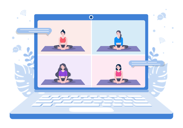 Aulas de ioga on-line  Ilustração