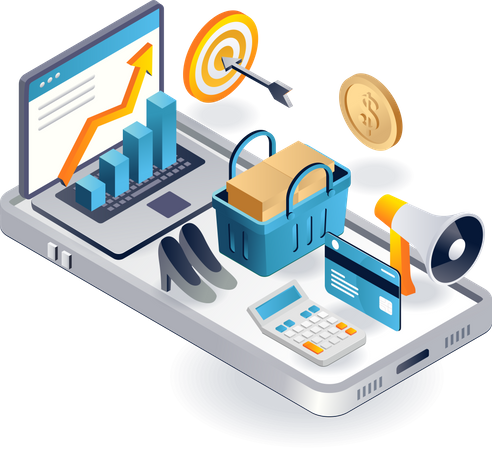 Incrementar la venta de productos de comercio electrónico.  Illustration