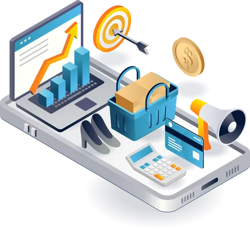 Incrementar la venta de productos de comercio electrónico.  Illustration