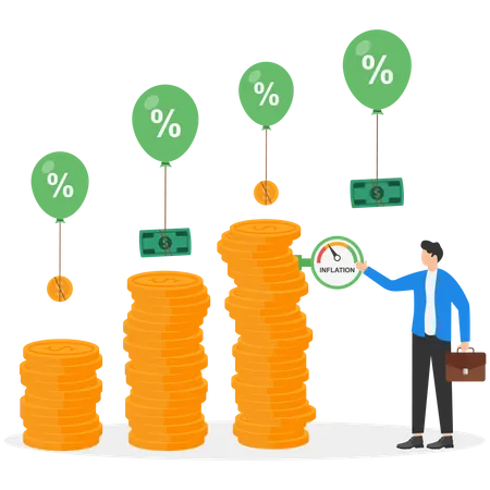 Subida de tipos de interés por inflación  Ilustración