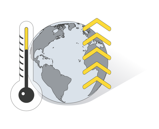 Aumento de la temperatura de la tierra  Ilustración