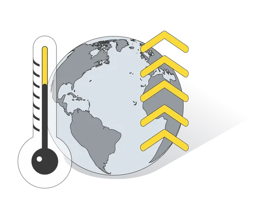 Aumento de la temperatura de la tierra  Ilustración