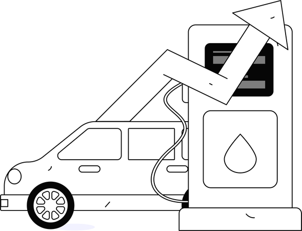 Aumento del precio del combustible  Ilustración
