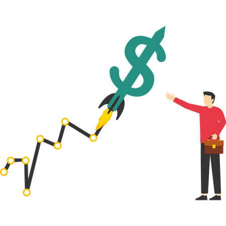 Valor do dólar americano sobe  Ilustração