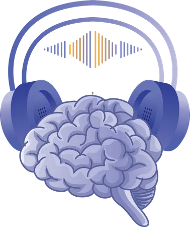 Auriculares inteligentes para escuchar el cerebro  Ilustración