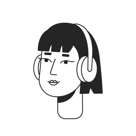 Chica con auriculares  Ilustración