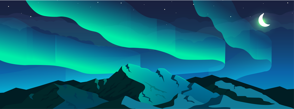 Aurora borealis phenomenon  Illustration