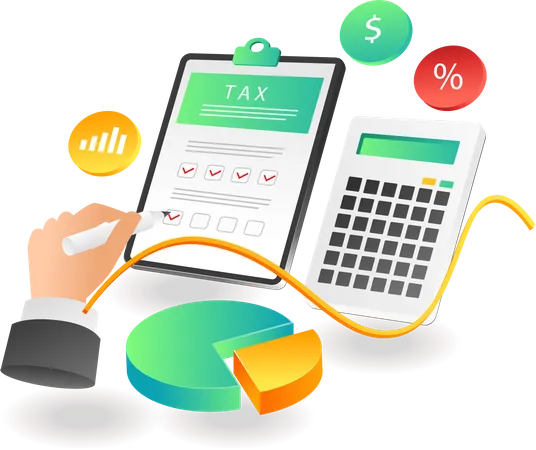 Füllen Sie die Berechnung der monatlichen Steuer  Illustration