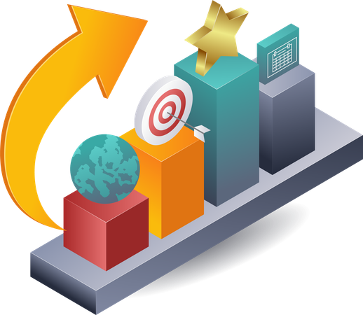 Balance zwischen Geschäftsentwicklung und Optimierungsmanagement  Illustration