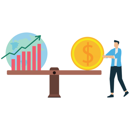 Ausgleich von Wirtschaft und Investitionsstrategie  Illustration