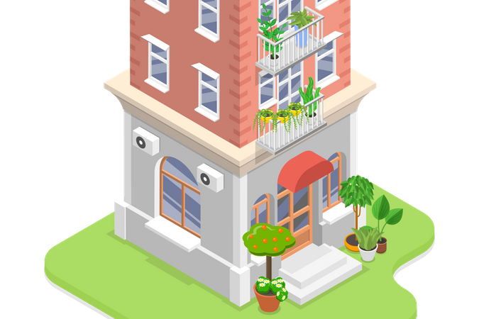 Außenansicht eines alten hauses  Illustration