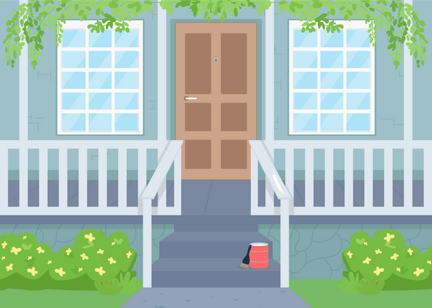 Außenrenovierung des Hauses im Frühjahr  Illustration