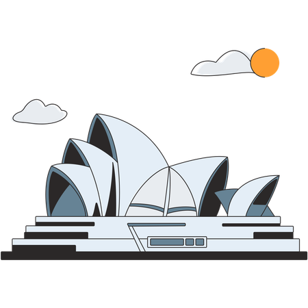 オーストラリア - シドニーオペラハウス  イラスト