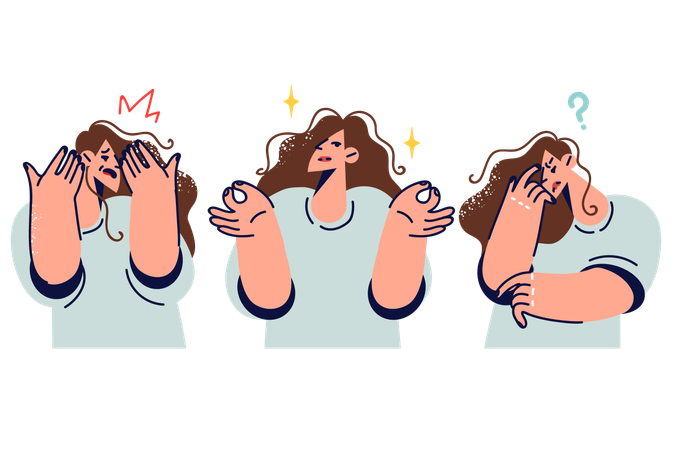 Auswirkungen der Meditation auf die Frau, die Yoga macht und Depressionen loswird  Illustration